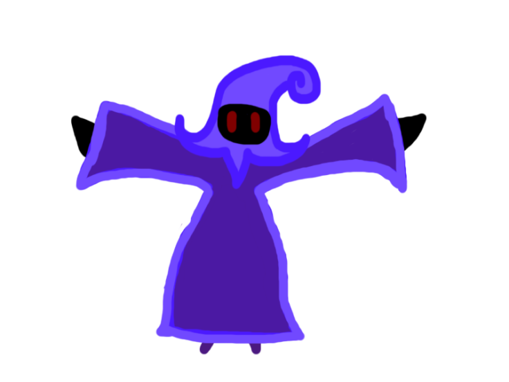 Another poorly drawn image by Magi created in Paint. This one depicts an embracing magi holding up their arms to welcome you in. The shapes of it are supposed to resemble Hollow Knight's character designs.