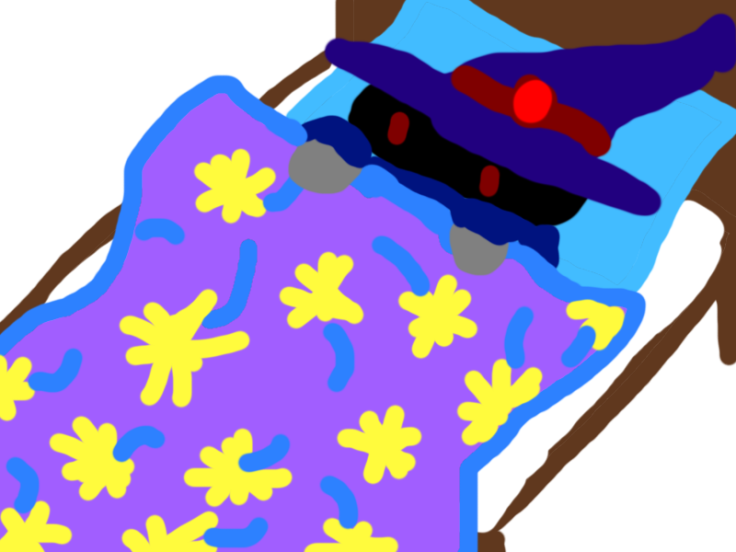 A drawing of Magi by Magi, lying awake at night. It's poorly drawn in Paint but intentionally so.